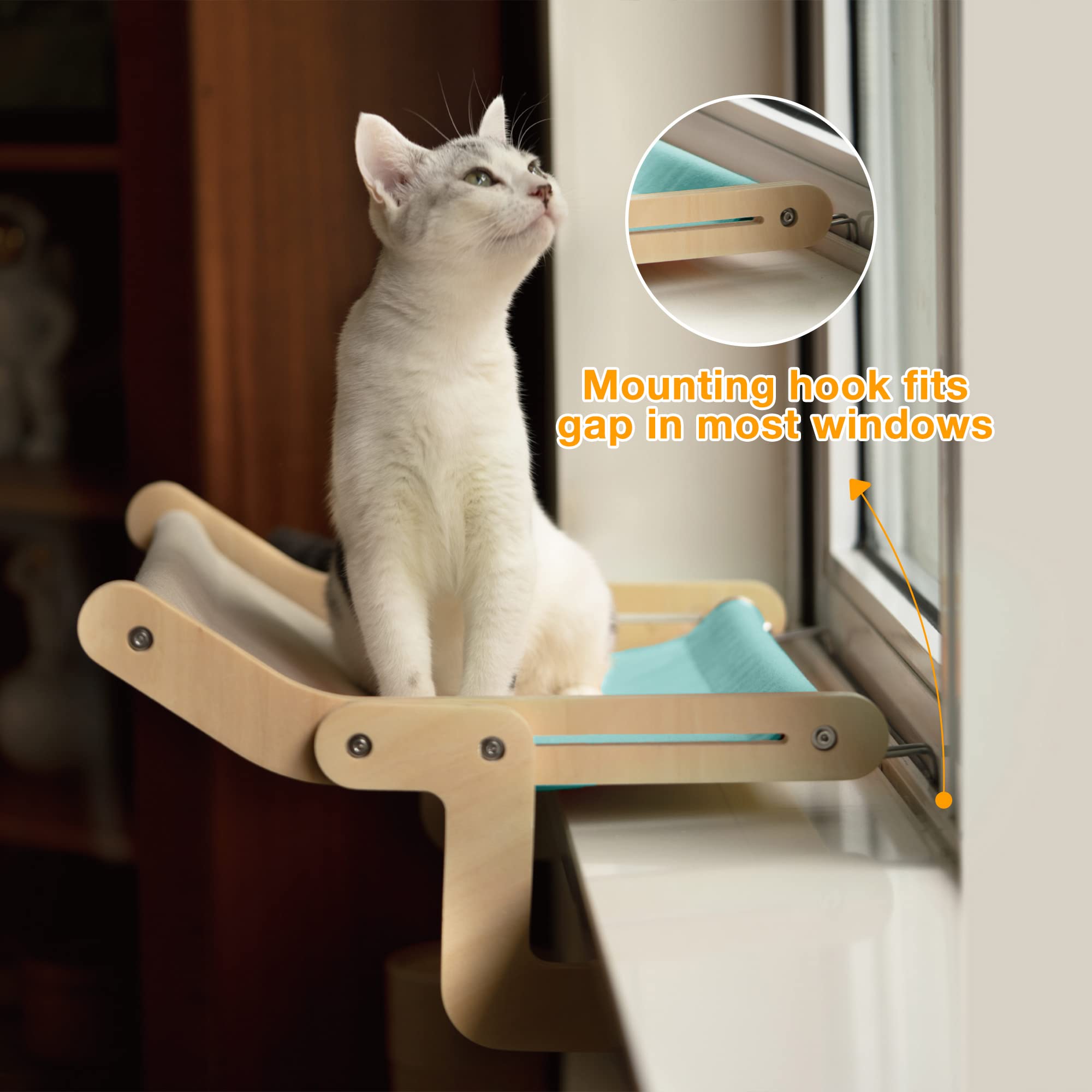 Mewoofun Cat Window Perch, Bed Hanging Cats Window
